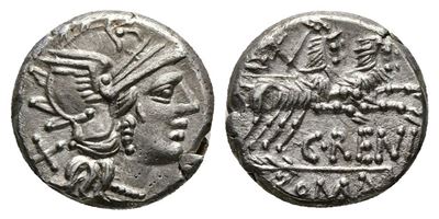 C. Renius, Rome, 138 Bc. Ar Denarius (15mm, 2.43g).