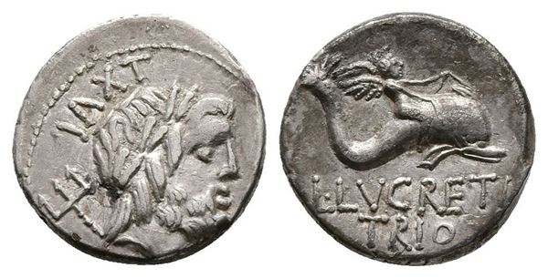 L. Lucretius Trio, Rome, 74 BC. AR Denarius (17mm, 3.39g).