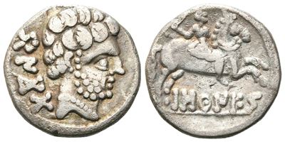 Spain, Bascunes, C. 120-20 Bc. Ar Denarius (18 MM, 4.02 G).