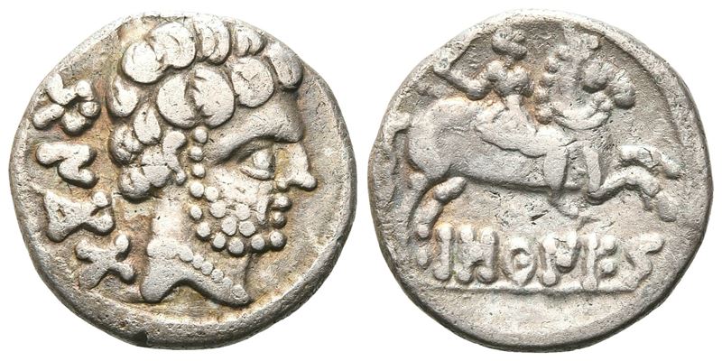 Spain, Bascunes, C. 120-20 Bc. Ar Denarius (18 MM, 4.02 G).