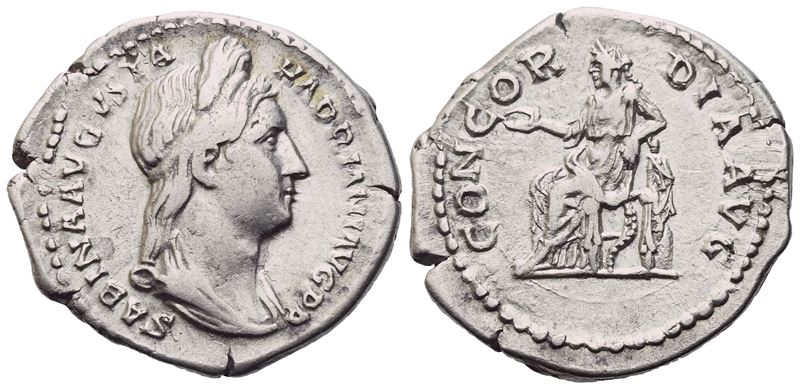 Sabina (128-136/7), Denarius, Rome, C. 130-133; Ar (3,20 G; 19,5 MM; 6 H)