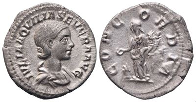 Aquilia Severa, Denario battuto sotto Elagabalus (Roma), 220-222