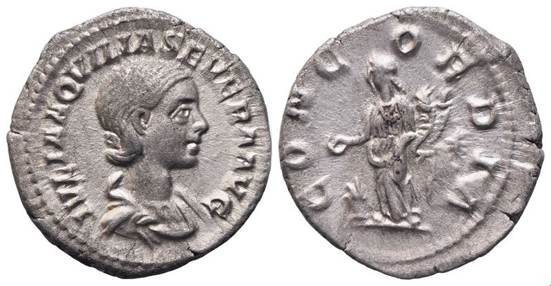 Aquilia Severa, Denario battuto sotto Elagabalus (Roma), 220-222