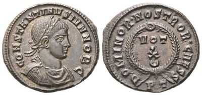 Costantine II As Caesar (316-337), Follis, Ticinum, 322-325; Æ (2,72 G; 18,6 MM; 12 H)