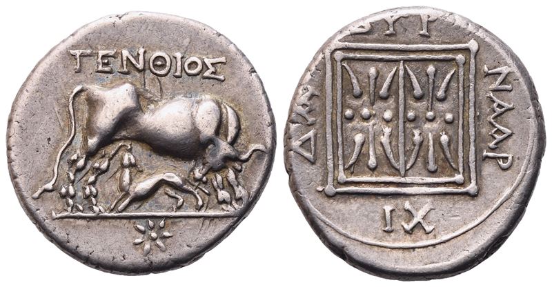Greece, Illyria, Dyrrachion, Ar Drachm 250-200 Bc (3,37 G; 17 MM; 7 H)