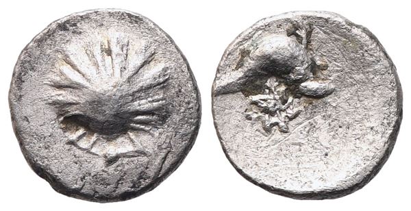 Calabria, Tarentum, Hemilitron, 325-280; AR (0,26 g; 7 mm; 4 h)