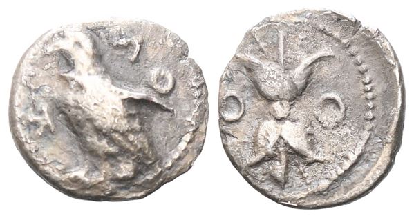 Bruttium, Lokroi Epizephyrioi, c. 375-330 BC. AR Diobol (10 mm, 0.60 g).