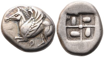 Corinthia, Corinth, Stater, C. 550-500 Bc; Ar (8,36 G; 20,6 MM; 12 H)