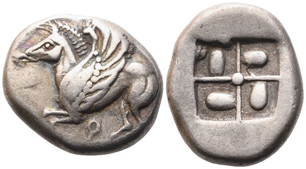 Corinthia, Corinth, Stater, c. 550-500 BC; AR (8,36 g; 20,6 mm; 12 h)