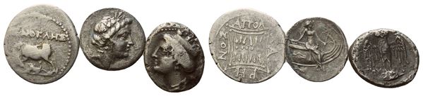 Lot of 3 Greek AR coins to be catalogued. Lot to be sold as is, no returns.