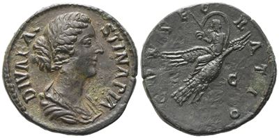 Diva Faustina II (died 175-176), Sestertius, Rome, C. 176-180; Æ (25,07 G; 32,8 MM; 12 H)