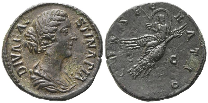 Diva Faustina II (died 175-176), Sestertius, Rome, C. 176-180; Æ (25,07 G; 32,8 MM; 12 H)