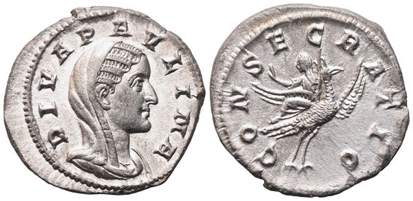 Diva Paulina (died before 235), Denarius struck under Maximinus I, Rome, 236; AR (2,76 g; 19,7 mm; 5 h)
