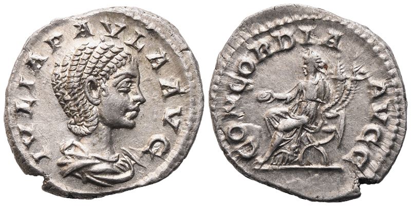 Julia Paula, Denario battuto coniando sotto Elagabalus, Roma, circa 220 d.C.