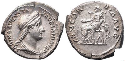 Sabina, Denarius Struck Under Hadrian, Rome, 130-133; Ar (2,83 G; 18 MM; 6 H)