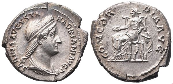 Sabina, Denarius struck under Hadrian, Rome, 130-133; AR (2,83 g; 18 mm; 6 h)