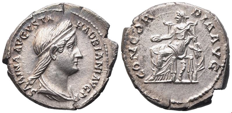 Sabina, Denarius Struck Under Hadrian, Rome, 130-133; Ar (2,83 G; 18 MM; 6 H)