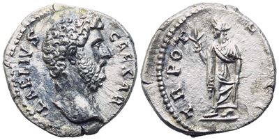 Aelius Caesar, Denario con Dritto di Hadriano, 137 d.C. (AR)