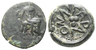 Islands Of Sicily, Lipara, C. 420-400 Bc. Æ Tetras Or Trionkion (17 MM, 4.32 G).