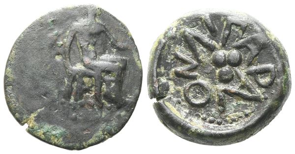 Islands of Sicily, Lipara, c. 420-400 BC. Æ Tetras or Trionkion (17 mm, 4.32 g).