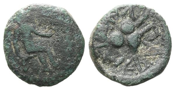 Islands of Sicily, Lipara, c. 420-400 BC. Æ Tetras or Trionkion (11 mm, 1.07 g).