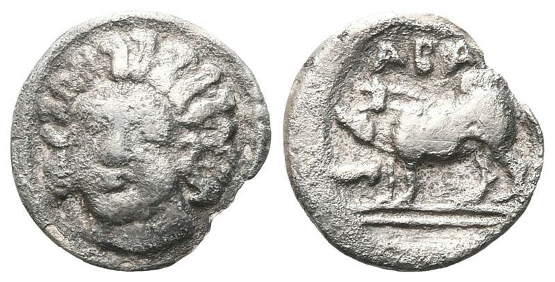 Sicily, Abakainon, C. 410-400 Bc. Ar Litra (11 MM, 0.65 G).