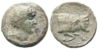 Sicily, Agyrion, C. 355-339 Bc. Æ Hemilitron (19 MM, 5.48 G).