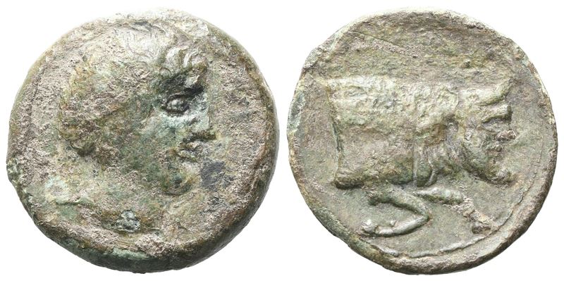 Sicily, Agyrion, C. 355-339 Bc. Æ Hemilitron (19 MM, 5.48 G).