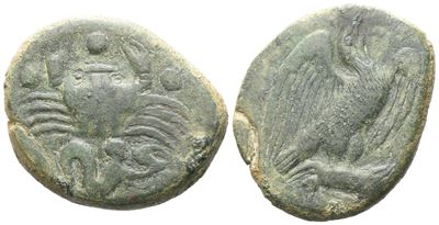 Sicily, Akragas, C. 425/0-410/06 Bc. Æ Hemilitron (28 MM, 17.83 G).
