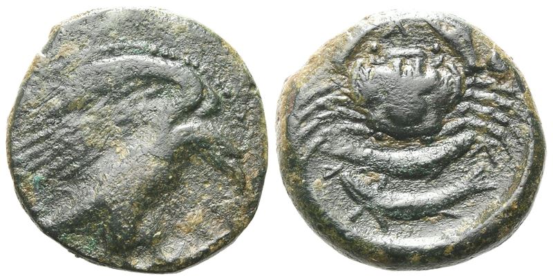 Sicily, Akragas, C. 425/0-410/06 Bc. Æ Hexas (19 MM, 6.88g).