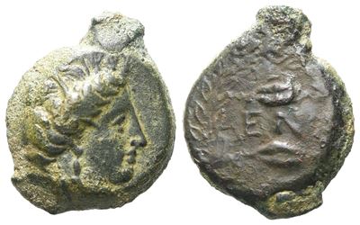 Sicily, Henna, C. 339/8-335 Bc. Æ Hexas (14 MM, 4.62 G).