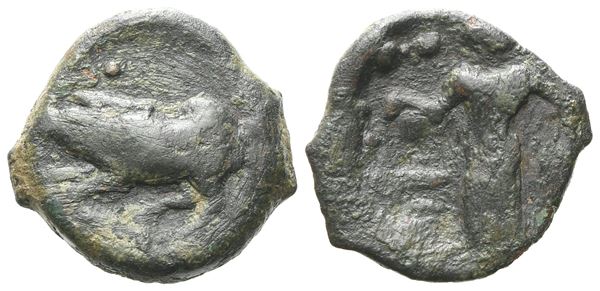 Sicily, Halykiai, c. 400-397 BC. Æ Hexas or Dionkion (16 mm, 3.87 g).