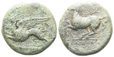 Sicily, "kainon", C. 360-340 Bc. Æ (21 MM, 9.66 G).