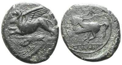 Sicily, "kainon", C. 360-340 Bc. Æ (22 MM, 8.45 G).