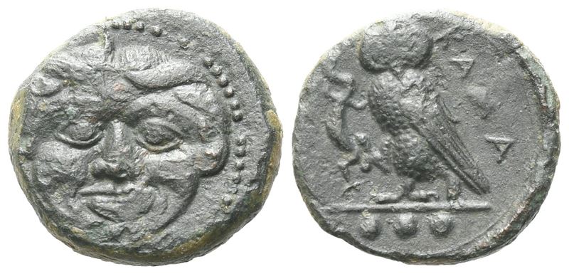 Sicily, Kamarina, C. 420-410 Bc. Æ Tetras (15 MM, 3.17 G).