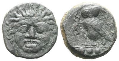 Sicily, Kamarina, C. 420-405 Bc. Æ Tetras (14 MM, 3.03 G).