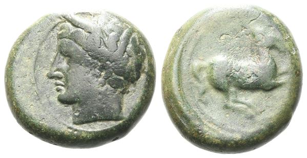 Sicily, Carthaginian Domain, c. 375-350 BC. Æ (16 mm, 5.48 g).