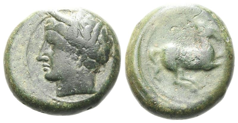 Sicily, Carthaginian Domain, C. 375-350 Bc. Æ (16 MM, 5.48 G).