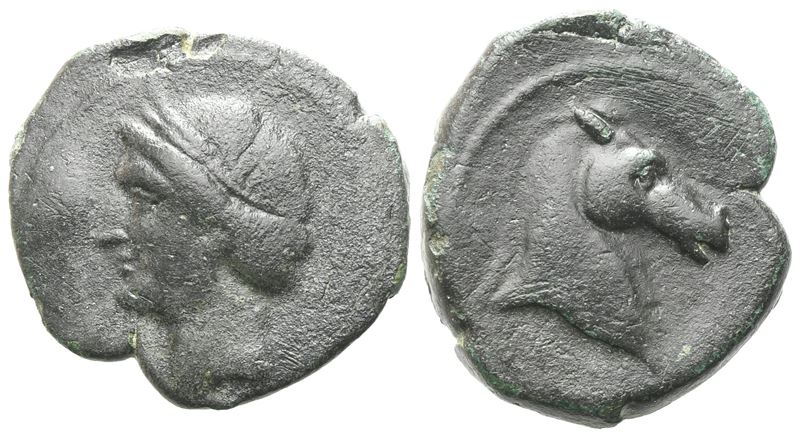Bruttium, Carthaginian Occupation, C. 215-205 Bc. Æ Half Unit (21 MM, 6.22 G).