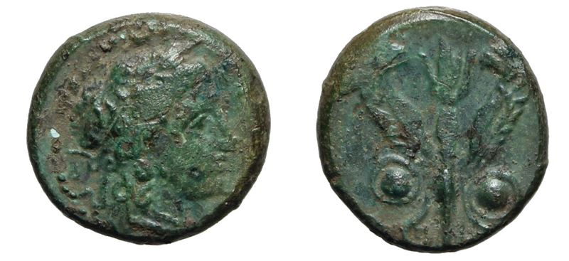 Sicily, Kronia, C. 336-317 Bc. Æ Hemilitron(?) (17 MM, 4.80 G).