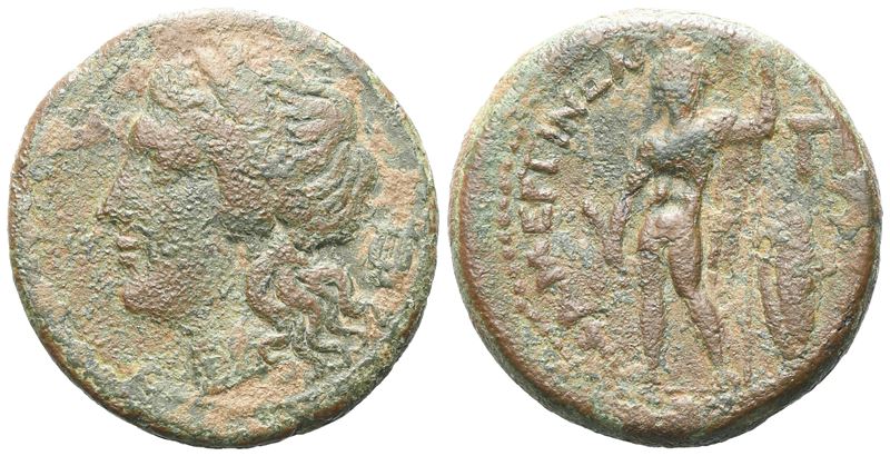 Sicily, Messana, The Mamertinoi, 211-208 Bc. Æ Pentonkion (26 MM, 11.61 G).