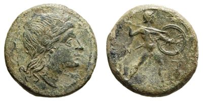Sicily, Messana, The Mamertinoi, C. 220-200 Bc. Æ Pentonkion (22 MM, 5.62 G).