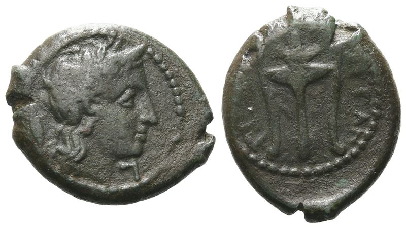 Sicily, Morgantina, C. 339/8-317 Bc. Æ Hexas (16 MM, 3.79 G).