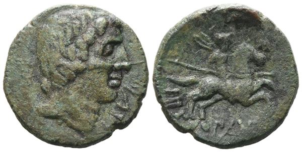 Sicily, Morgantina. The Hispani, late 2nd - early 1st century BC. Æ Unit (21 mm, 6.76 g).