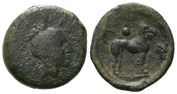 Sicily, Segesta, c. 416/5-414/3 BC. Æ Onkia (16 mm, 4.09 g).