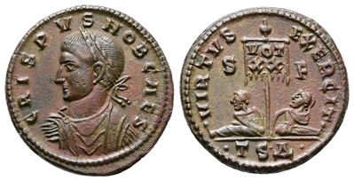 Crispus (caesar, 316-326). Æ Follis (20mm, 3.45g).