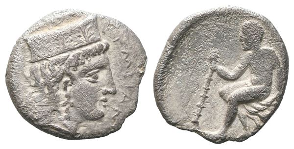 Sicily, Himera as Thermai Himerensis, c. 350-330 BC. AR Litra (11 mm, 0.85 g).
