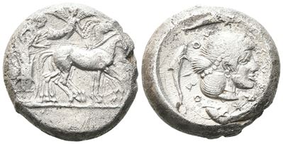 Sicily, Syracuse, C. 485-466 Bc. Ar Tetradrachm (23 MM, 17.38 G), C. 480-470 Bc.