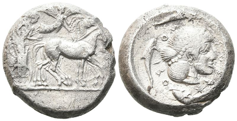Sicily, Syracuse, C. 485-466 Bc. Ar Tetradrachm (23 MM, 17.38 G), C. 480-470 Bc.