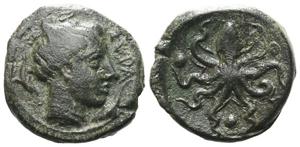 Sicily, Syracuse, c. 435-415 BC. Æ Tetras (17 mm, 3.87 g).